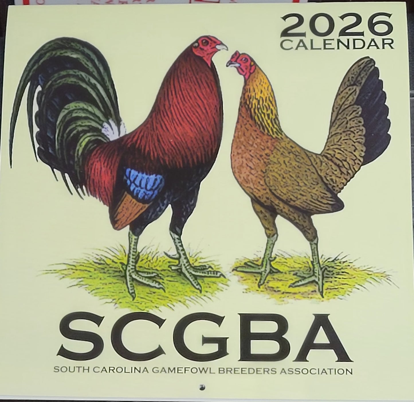 2026 SCGBA Gamefowl Breeders Calendar Shipping Included!!